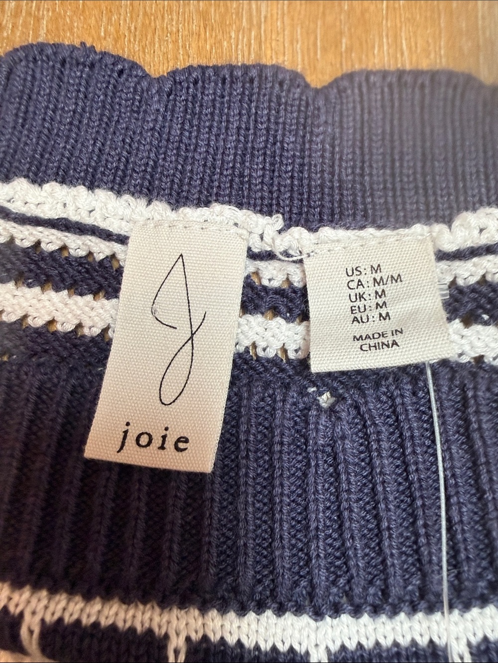 NWOT Joie Crochet Midi Dress Navy White Stripes Size M - Picture 4 of 7